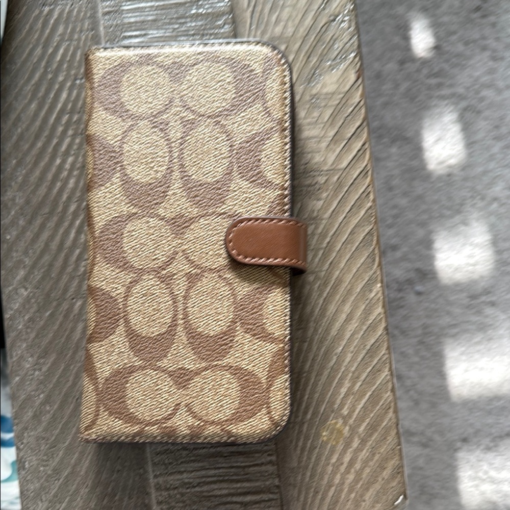 Coach Brown Phone Wallet Case